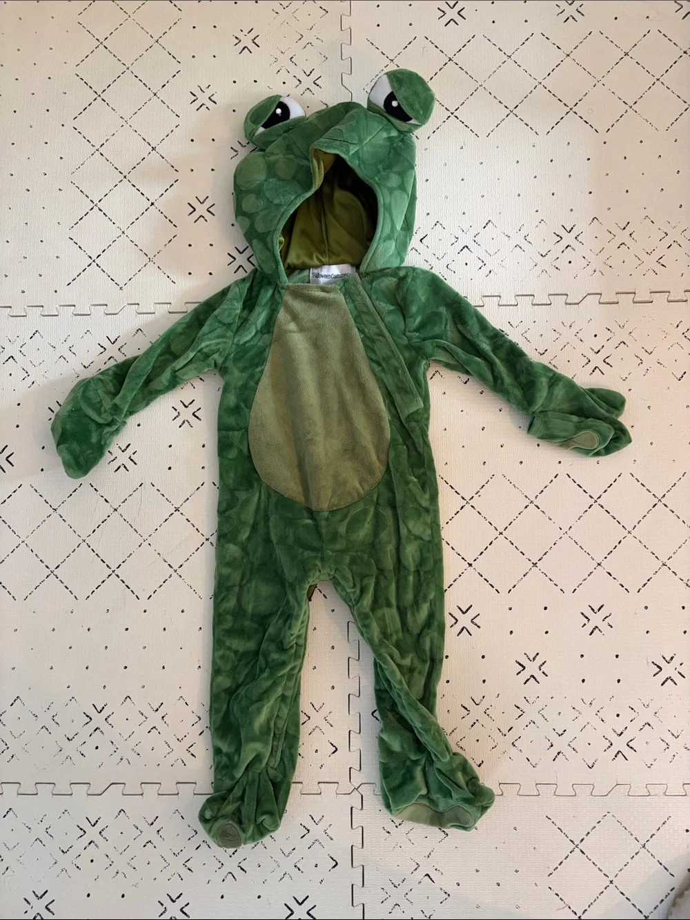 Baby 6-9 month Green Frog Hooded Costume One-Piece